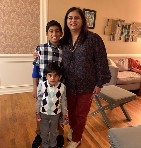 Dr. Shetty with her two sons